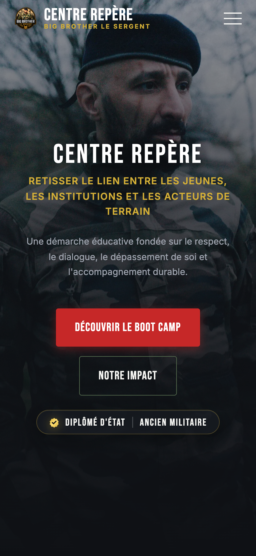 Version mobile du projet Centre Repère